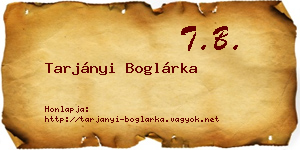 Tarjányi Boglárka névjegykártya